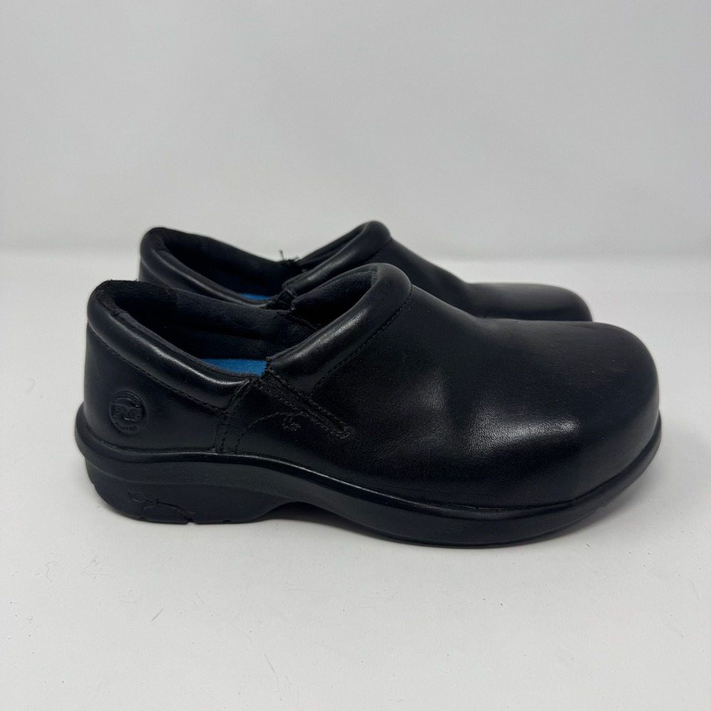 Timberland PRO Renova Professional Black Leather Clogs Womens 7M 87528 Slip On